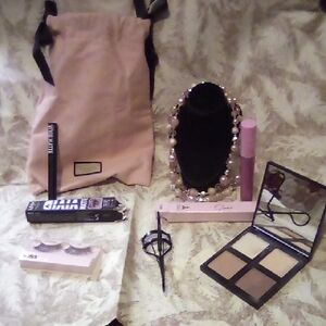 Gucci Cosmetic Bag With Makeup Included & Vintage Beaded Necklace. NWT.